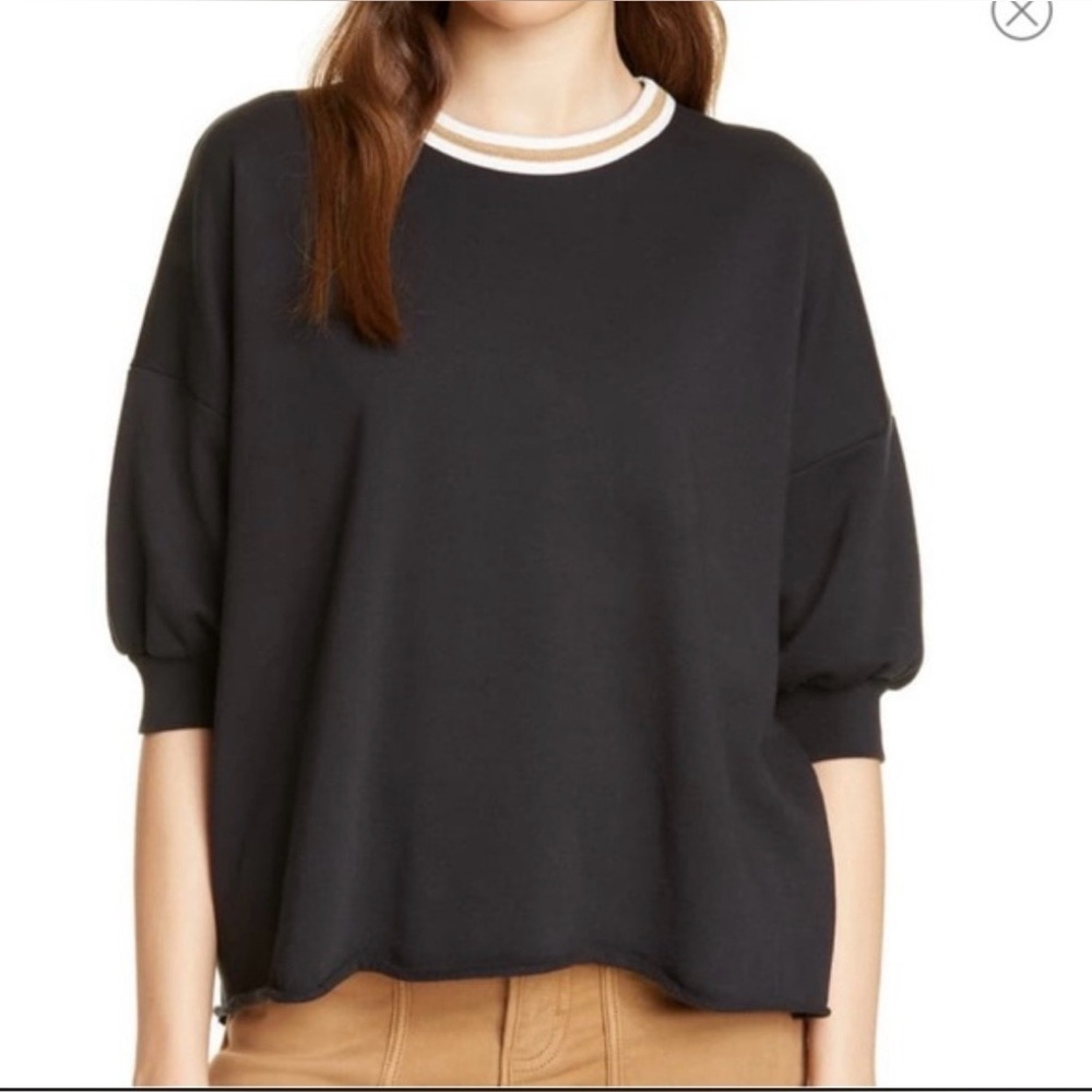 Joie Keilani Crew Neck Dropped Shoulder Terry Sweatshirt